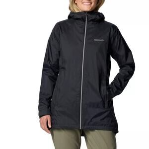 Columbia Women Switchback Lined Long Water Resistant Rain Jacket Size US L Black
